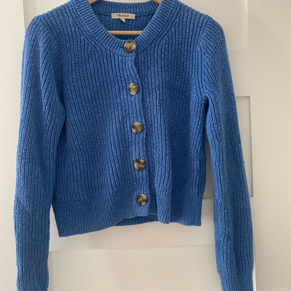 Madewell Blue Button-Up Cardigan
